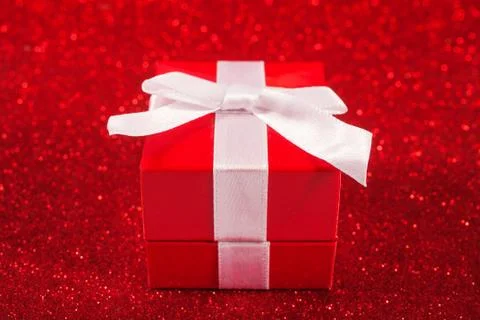 Christmas background with gift box Stock Photos
