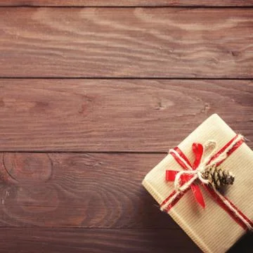 Christmas background with gift box Stock Photos
