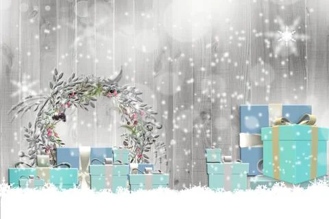 Christmas background with gift boxes Stock Illustration