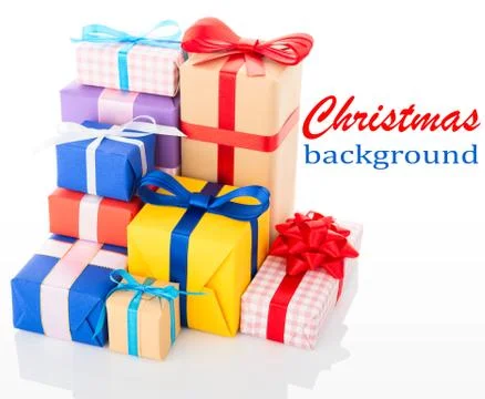 Christmas background. gift boxes Stock-Fotos