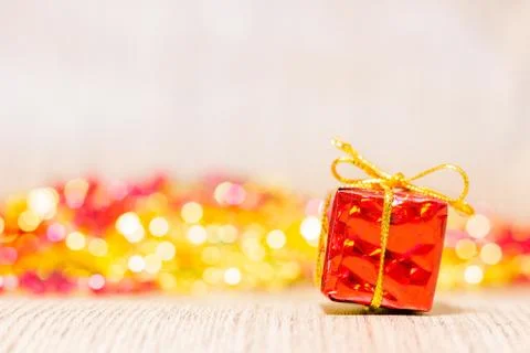 Christmas background with gift boxes on soft background Foto stock