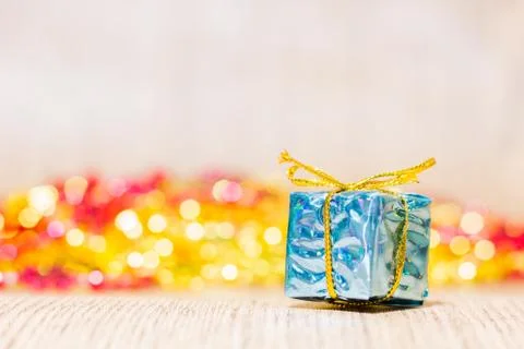 Christmas background with gift boxes on soft background Stock Photos