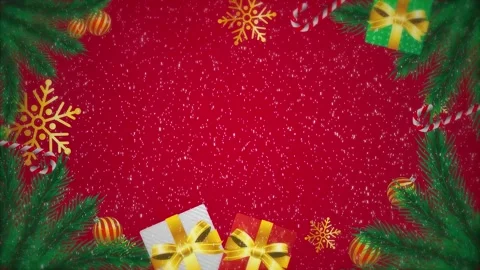 Christmas background with gift tree and snow Stock Footage 224461517