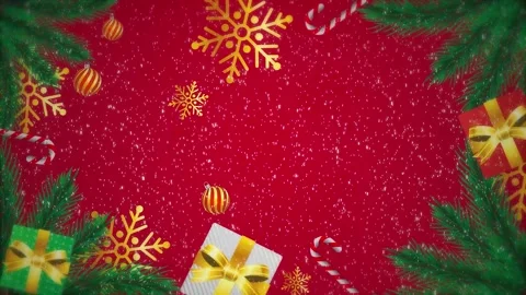 Christmas background with gift tree and snow Stock Footage 224461833