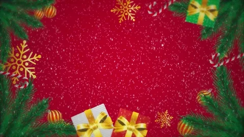Christmas background with gift tree and snow Stock Footage 224462276