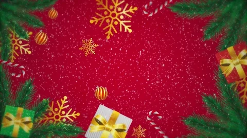 Christmas background with gift tree and snow Stock Footage 224462960