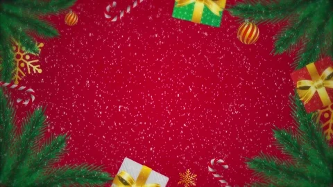 Christmas background with gift tree and snow Stock Footage 224463531