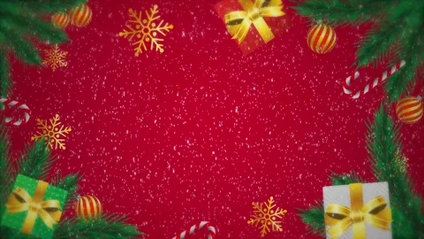 Christmas background with gift tree and snow Stock Footage 224464077