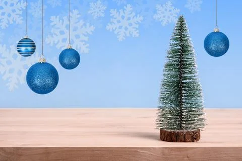 Christmas background with green tree Stock Photos