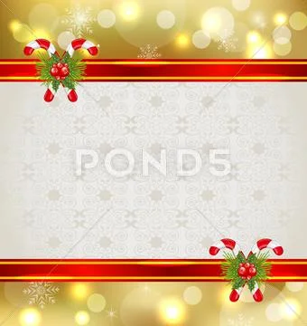 Christmas Background With Holiday Decoration