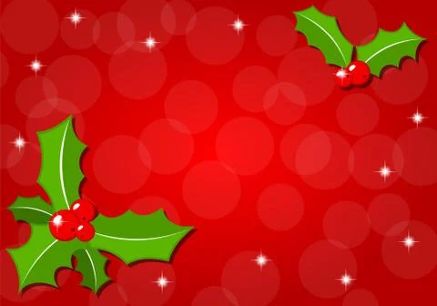 Christmas background with holly Stock Illustration