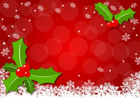 Christmas background with holly Illustrazione stock