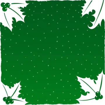 Christmas background with holly leaf edges Stock Illustration