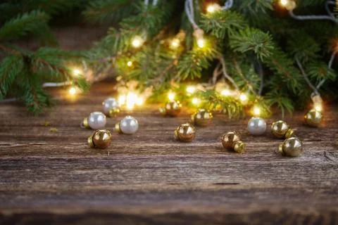 Christmas background with lights Stock Photos