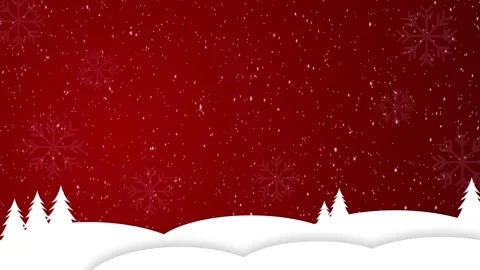 Christmas Background Loop Snowflakes Red Background 動画素材 219840415