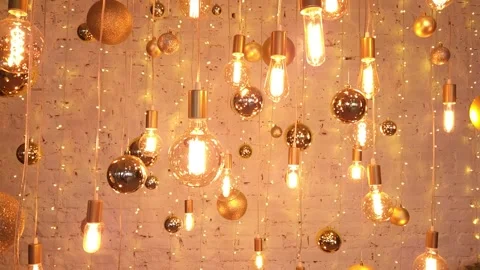 Christmas background made of glowing retro LED lamps Stock Footage 294942856