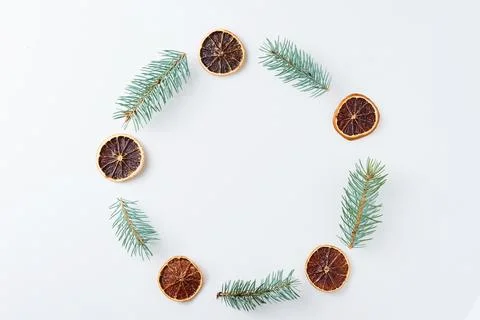 Christmas background made of pine cones and fir tree Stock Photos