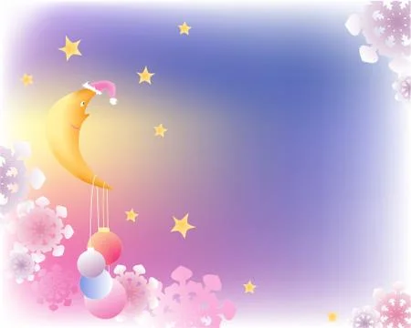 Christmas background with moon Stock-Illustration