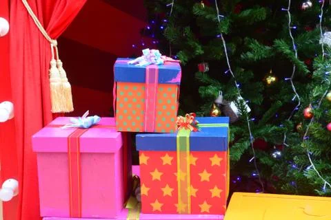 Christmas background, note  select focus with shallow depth of field Foto stock