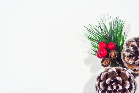 Christmas background with objects, stars, gift boxes with a red and white the Stock Photos