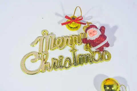 Christmas background with objects, stars, gift boxes with a red and white the Stock Photos