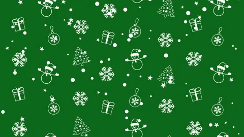 Christmas background pattern with Christmas trees, snowmen, snowflakes and Stock Footage 97520344