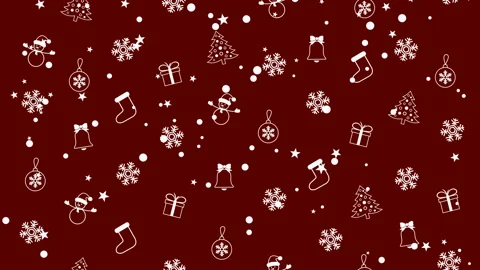 Christmas background pattern with Christmas trees, snowmen, snowflakes and Stock Footage 97523181