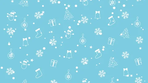 Christmas background pattern with Christmas trees, snowmen, snowflakes and Stock Footage 97525138