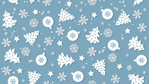 Christmas background pattern with Christmas trees, snowflakes and Christmas Stock Footage 120900714