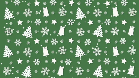Christmas background pattern with Christmas trees and snowflakes Stock Footage 120975508