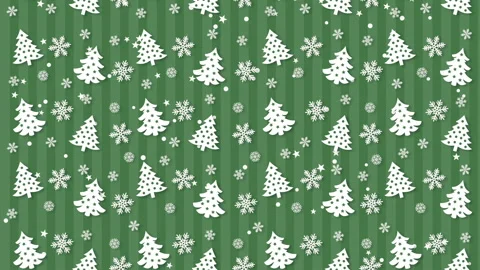 Christmas background pattern with Christmas trees and snowflakes Stock Footage 121157170