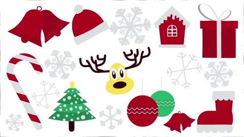 Christmas Background Pattern on White Background 2 Stock Footage 165352482