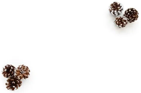 Christmas Background with Pine Cones Stock Photos