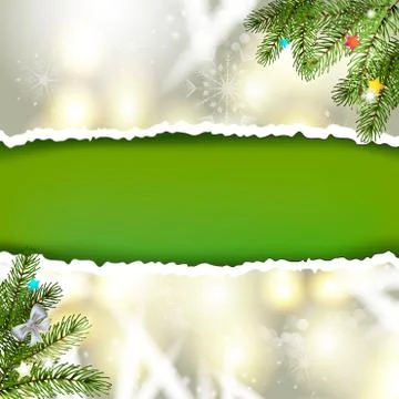 Christmas background with pine tree branch Stock Illustration