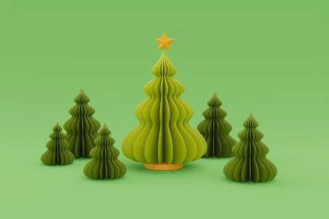 Christmas background with pine tree. Merry Christmas and Happy New Year. 3d r Stock Illustration
