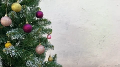 Christmas background is a place to insert text, a Christmas tree in the snow Stock Footage 255040778