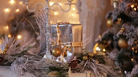 Christmas background with present 库存影片 98856939