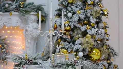 Christmas background with present Stock Footage 98857065