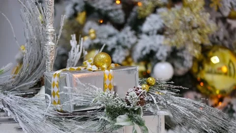 Christmas background with present 库存影片 98857181