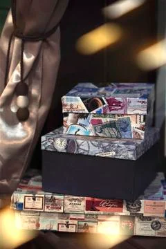 Christmas background, present gift boxes. Merry christmas Stock Photos