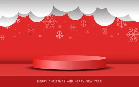 Christmas background. Red background design for product display. Stock Illustration