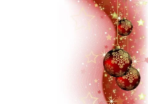 Christmas Background with Red Baubles Stock Illustration