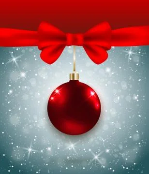 Christmas background with red bow Stock Illustration