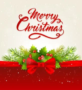 Christmas background with red bow Stock Illustration