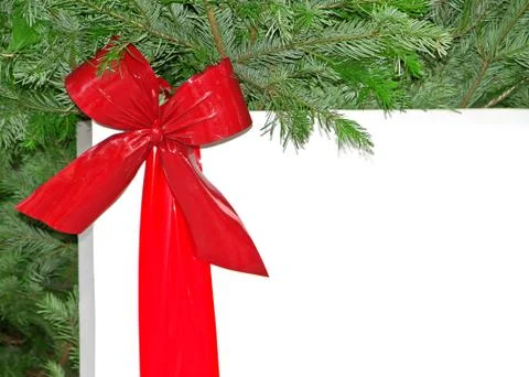 Christmas background with red bow Stock Photos