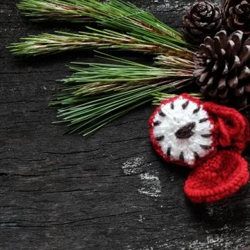 Christmas background, red clock Stock Photos