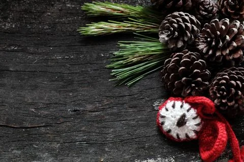 Christmas background, red clock Stock Photos