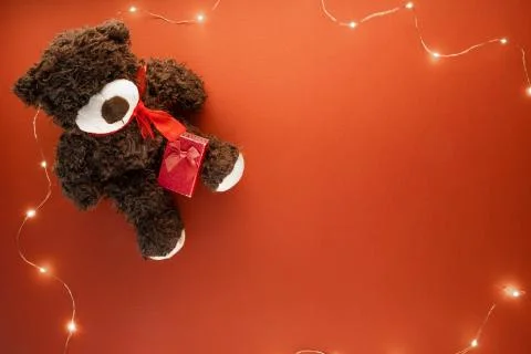 Christmas background with red decor Stock Photos