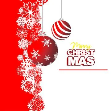 Christmas background with red decorating balls Stock Illustration
