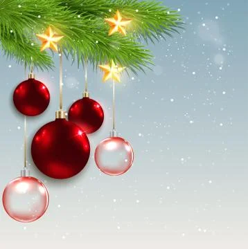 Christmas background with red decorations Stock Illustration